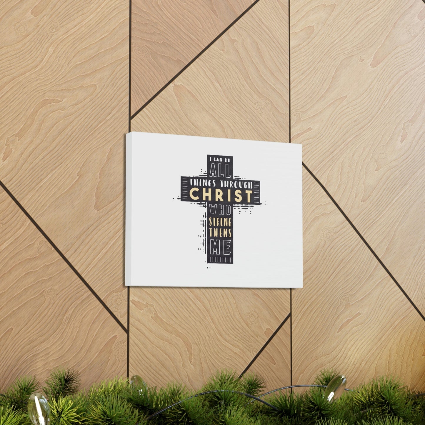 Things Through Christ Philippians 4:13 Cross Christian Wall Art Bible Verse Print Ready to Hang Unframed-Express Your Love Gifts