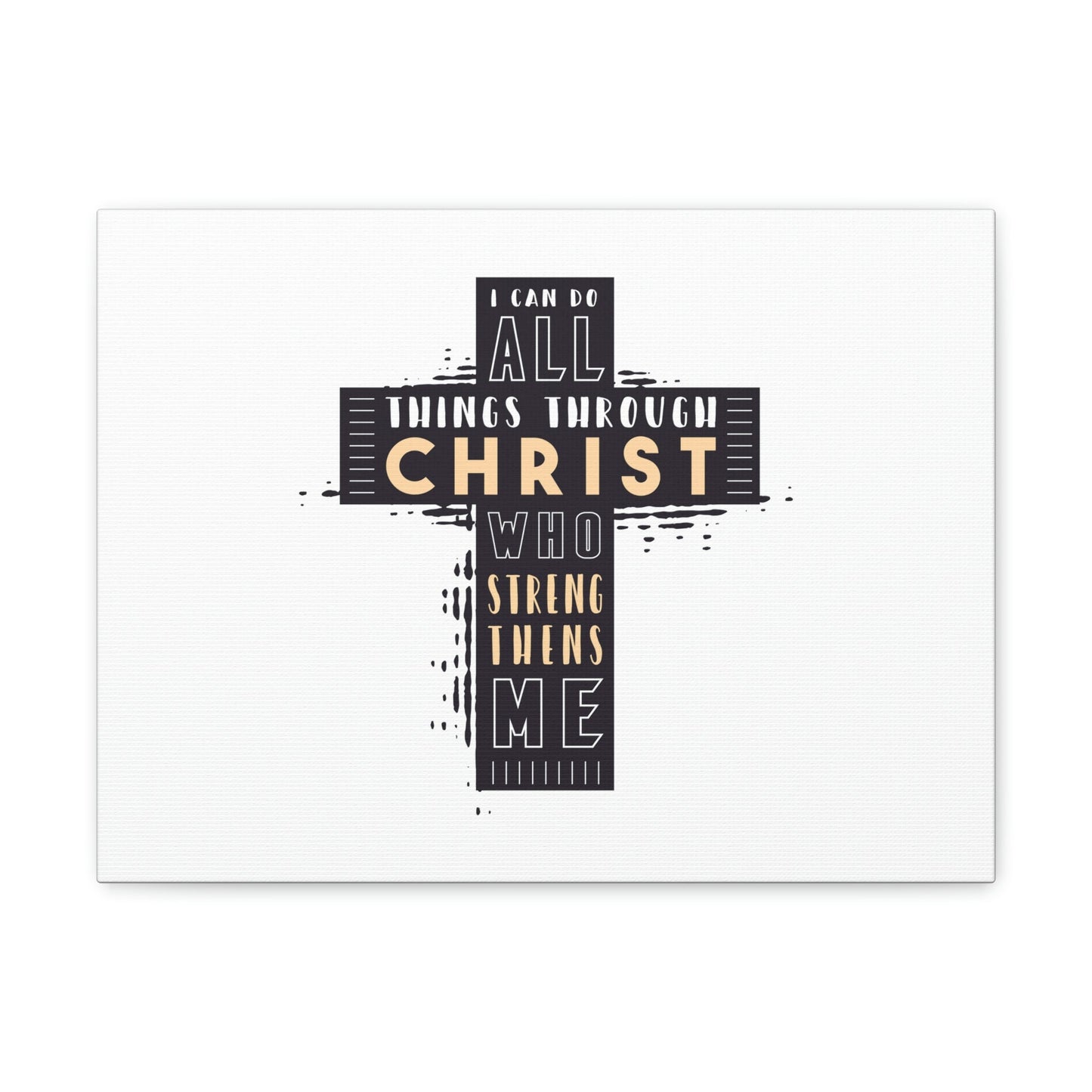 Things Through Christ Philippians 4:13 Cross Christian Wall Art Bible Verse Print Ready to Hang Unframed-Express Your Love Gifts
