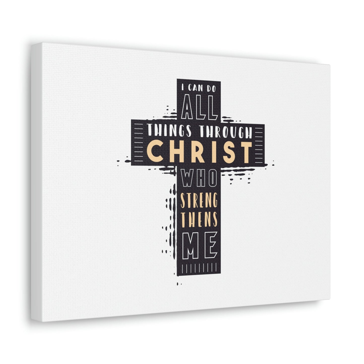 Things Through Christ Philippians 4:13 Cross Christian Wall Art Bible Verse Print Ready to Hang Unframed-Express Your Love Gifts