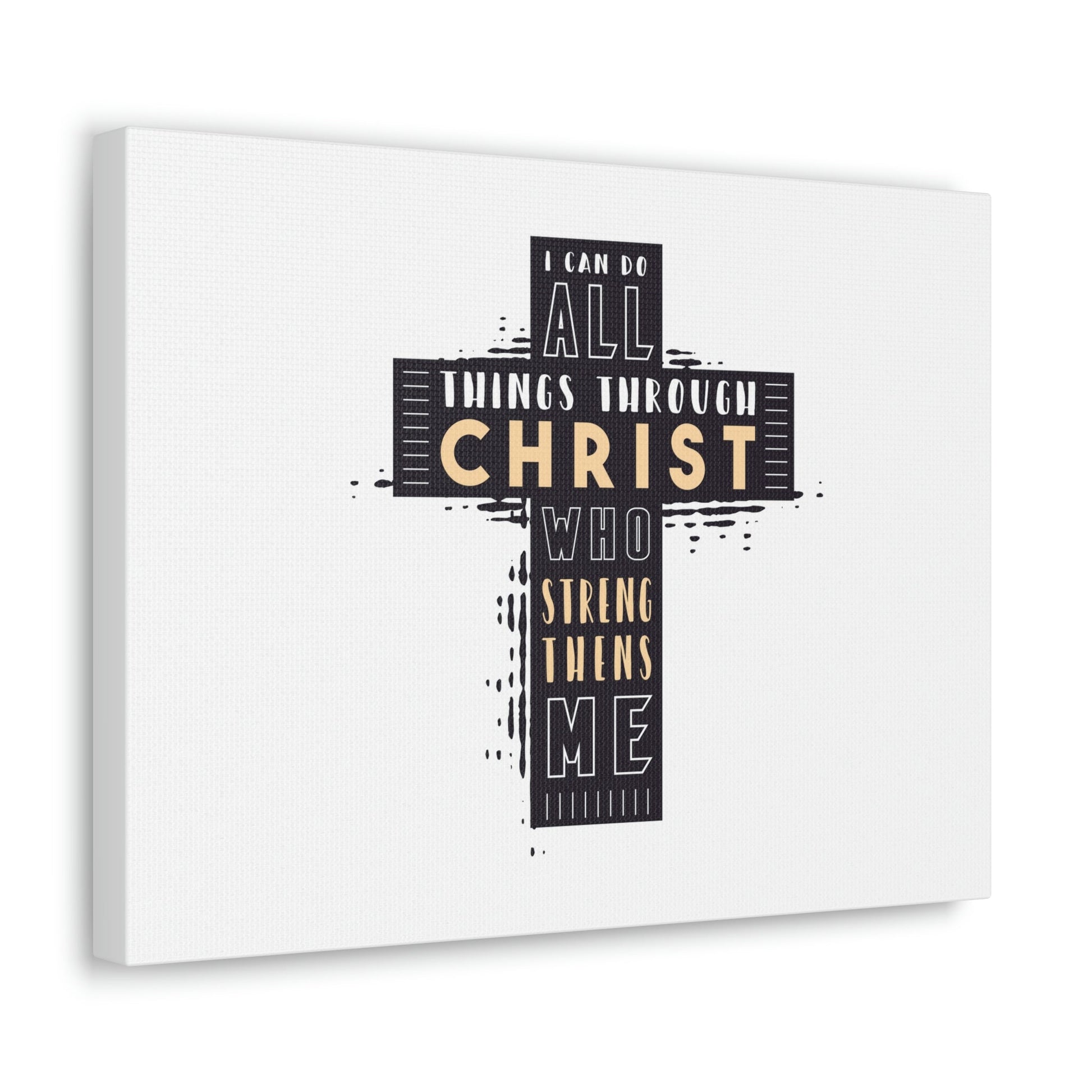 Things Through Christ Philippians 4:13 Cross Christian Wall Art Bible Verse Print Ready to Hang Unframed-Express Your Love Gifts