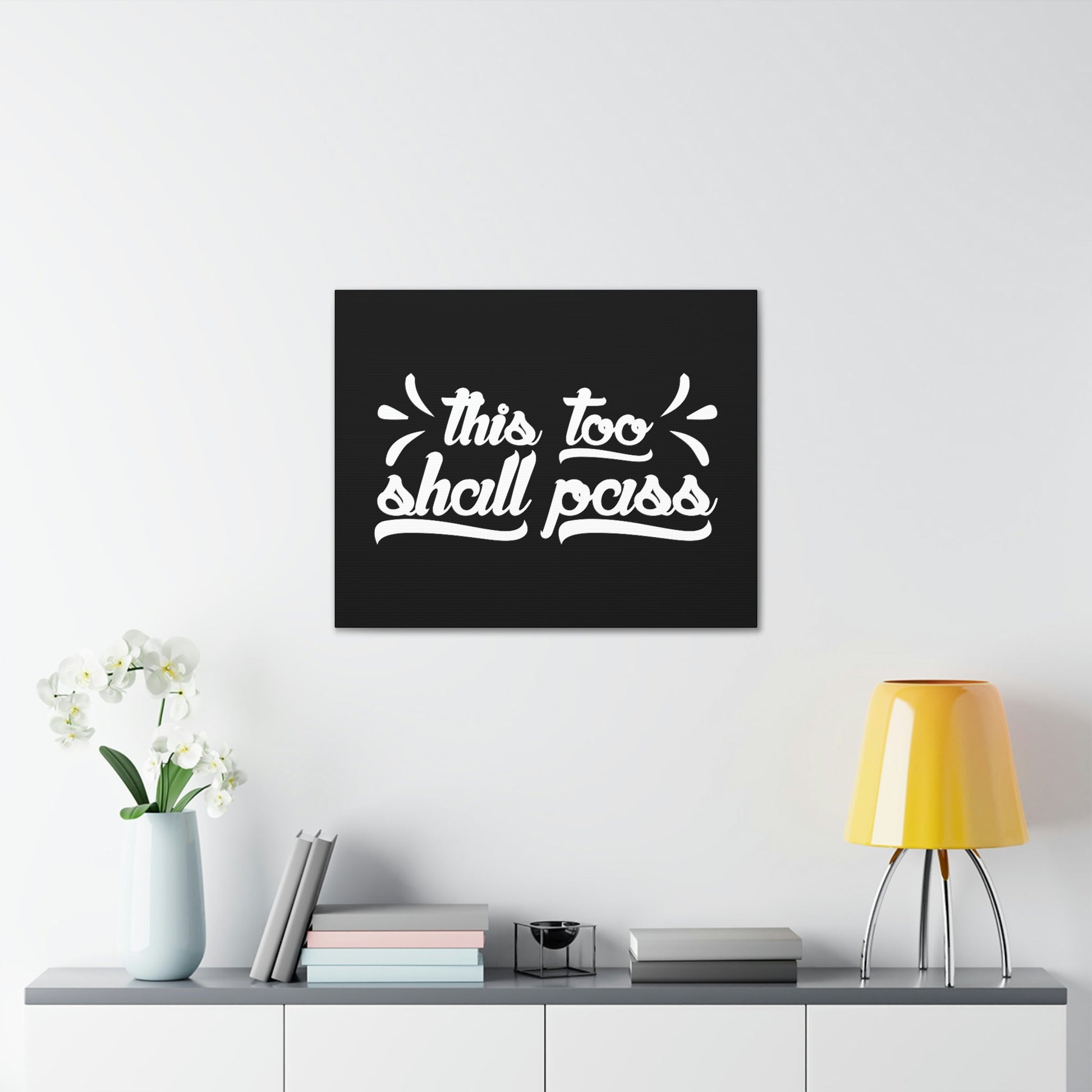 This Too Shall Pass 2 Corinthians 4:18 White Christian Wall Art Bible Verse Print Ready to Hang Unframed-Express Your Love Gifts