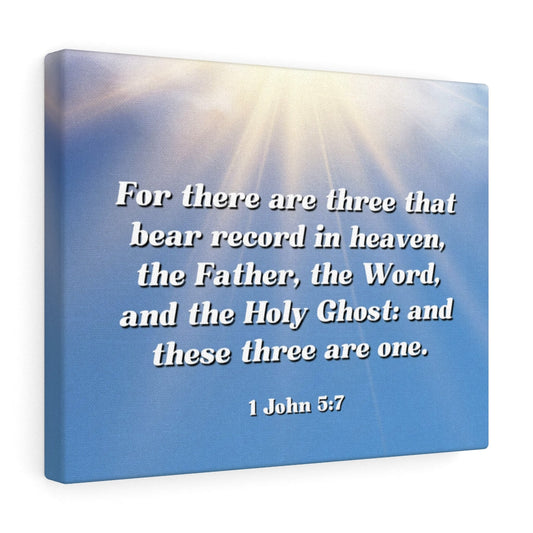 Three Are One 1 John 5:7 Bible Verse Canvas Christian Wall Art Ready to Hang Unframed-Express Your Love Gifts