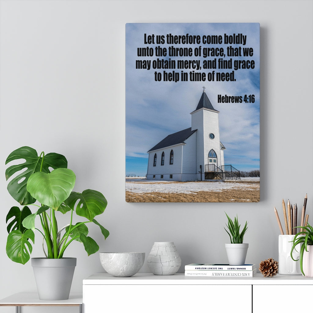 Scripture Walls Throne of Grace Hebrews 4:16 Bible Verse Canvas Christian Wall Art Ready to Hang Unframed-Express Your Love Gifts