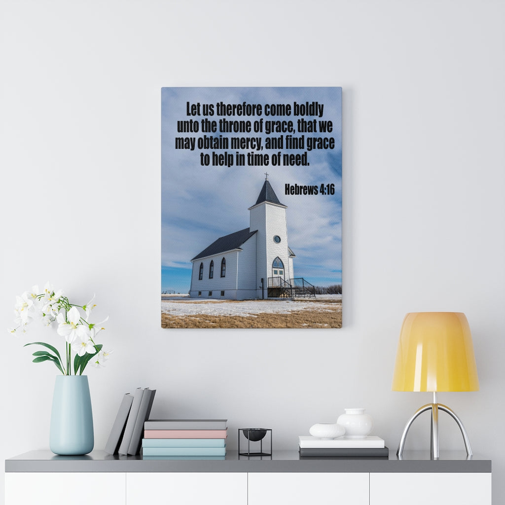 Scripture Walls Throne of Grace Hebrews 4:16 Bible Verse Canvas Christian Wall Art Ready to Hang Unframed-Express Your Love Gifts