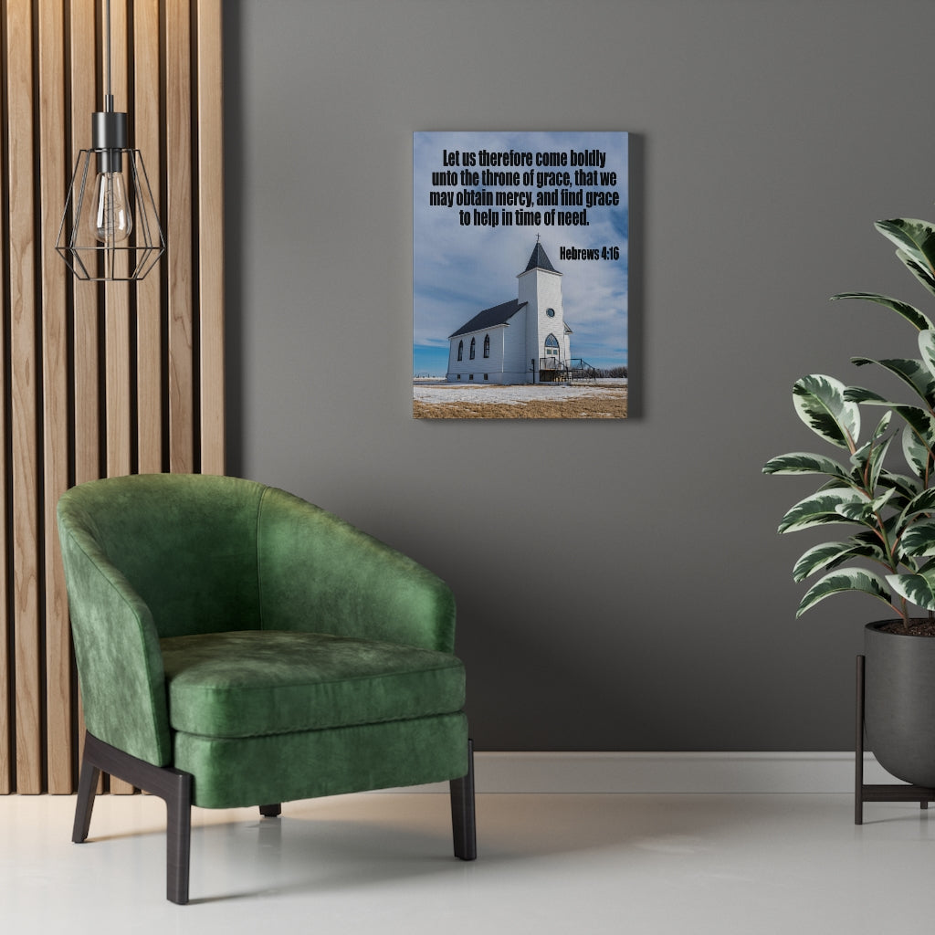 Scripture Walls Throne of Grace Hebrews 4:16 Bible Verse Canvas Christian Wall Art Ready to Hang Unframed-Express Your Love Gifts