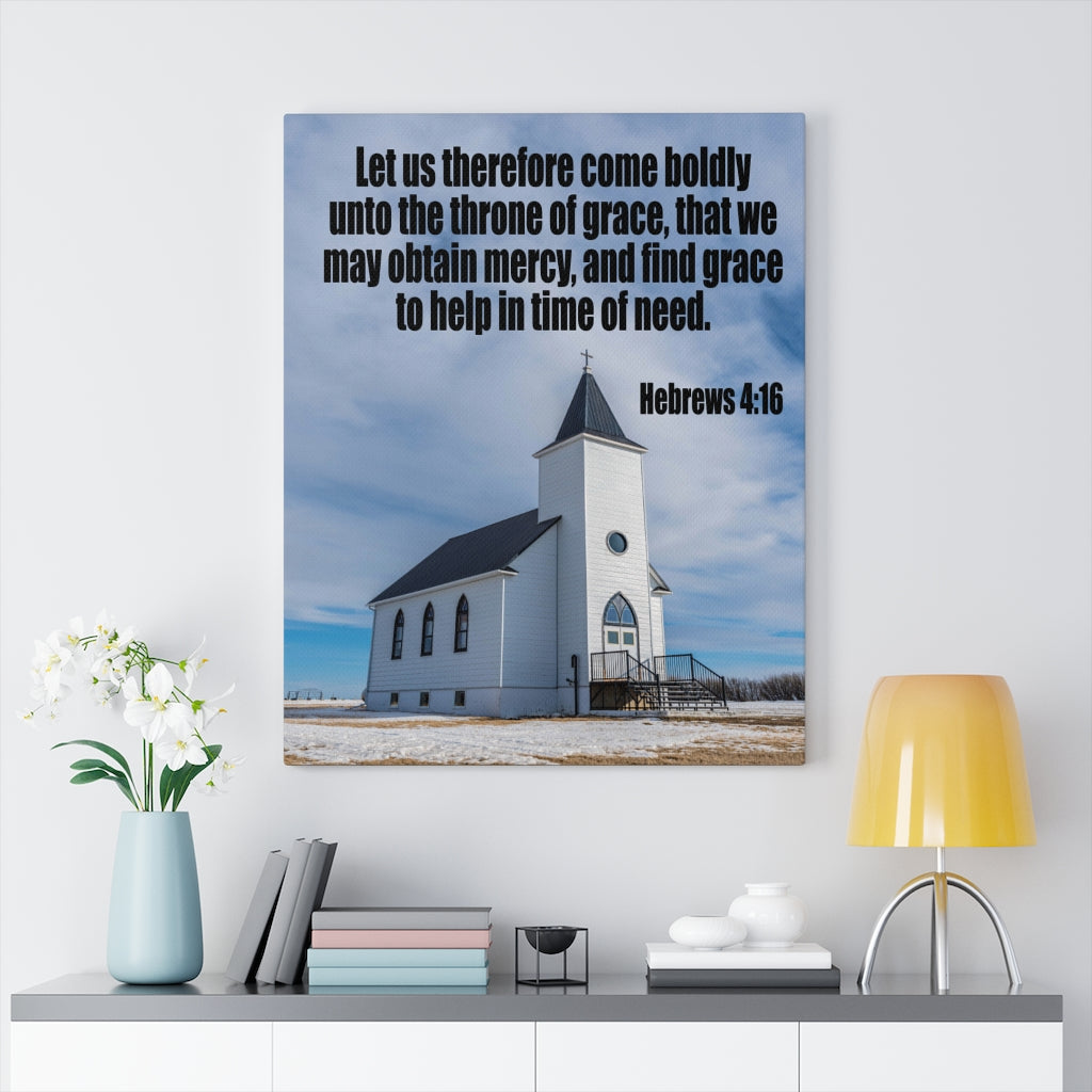 Scripture Walls Throne of Grace Hebrews 4:16 Bible Verse Canvas Christian Wall Art Ready to Hang Unframed-Express Your Love Gifts