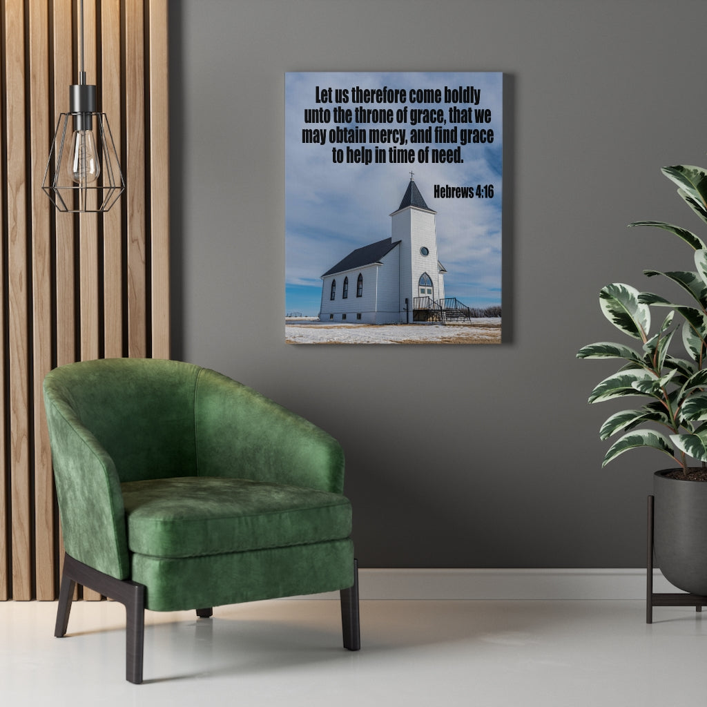 Scripture Walls Throne of Grace Hebrews 4:16 Bible Verse Canvas Christian Wall Art Ready to Hang Unframed-Express Your Love Gifts