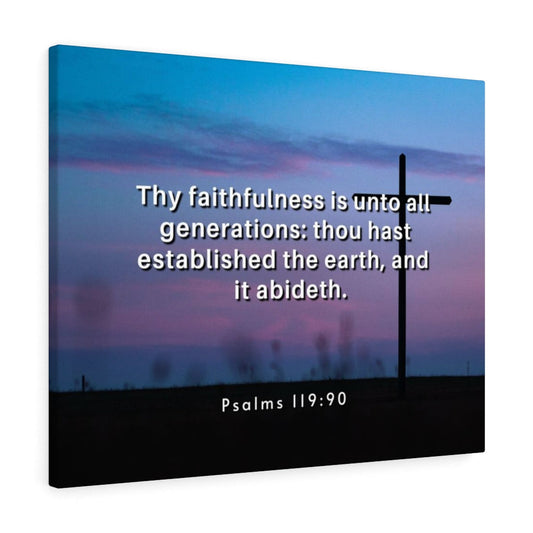 Thy Faithfulness Psalm 119:90 Bible Verse Canvas Christian Wall Art Ready to Hang Unframed-Express Your Love Gifts