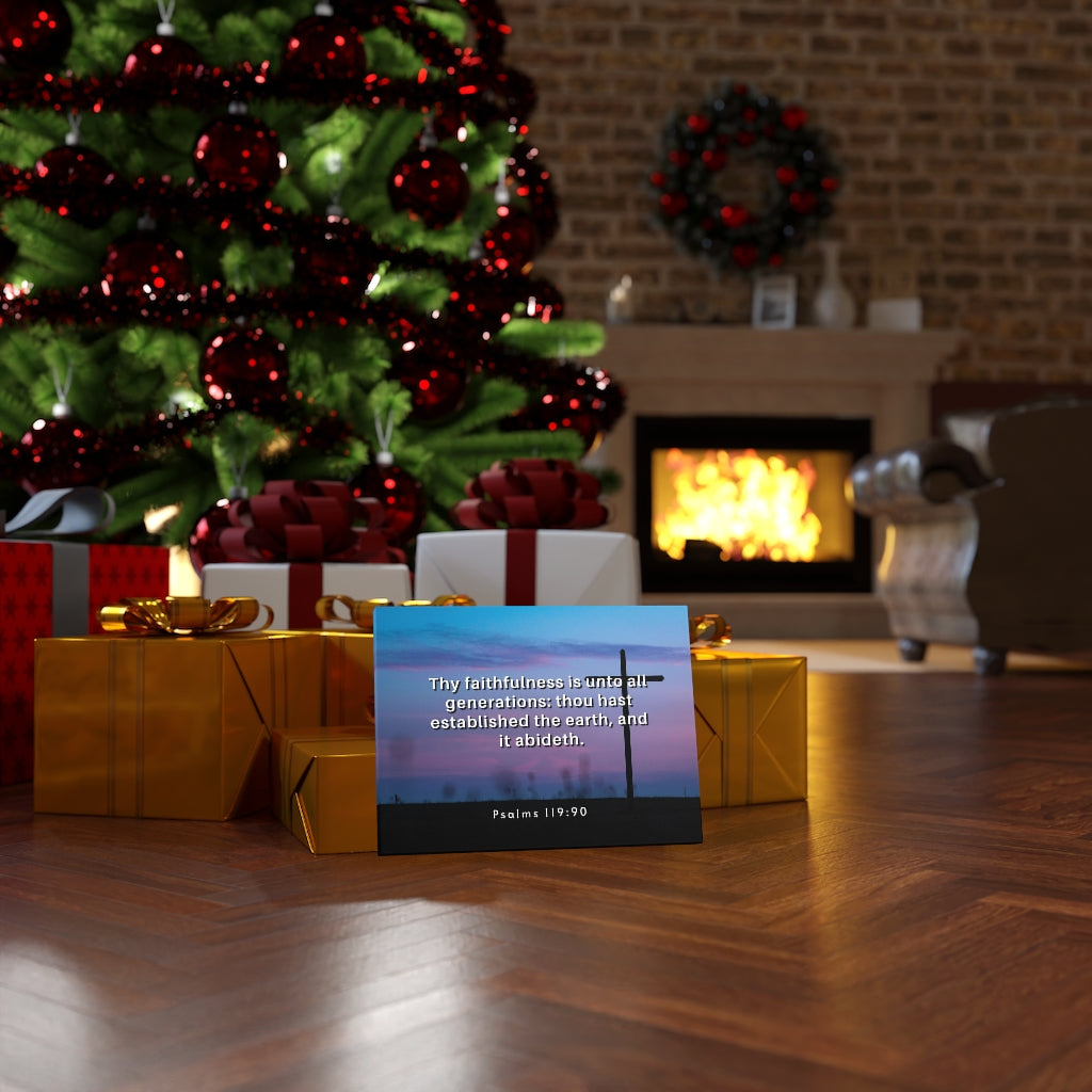 Thy Faithfulness Psalm 119:90 Bible Verse Canvas Christian Wall Art Ready to Hang Unframed-Express Your Love Gifts