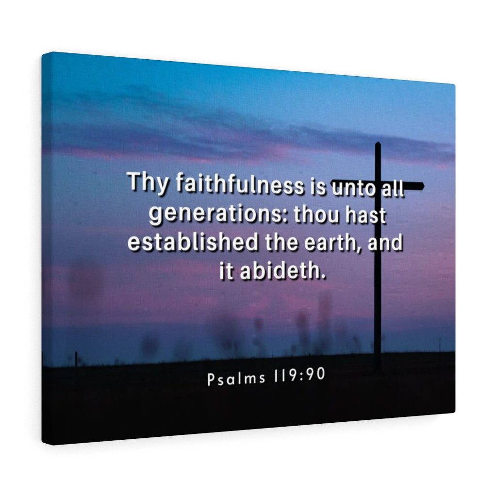 Thy Faithfulness Psalm 119:90 Bible Verse Canvas Christian Wall Art Ready to Hang Unframed-Express Your Love Gifts