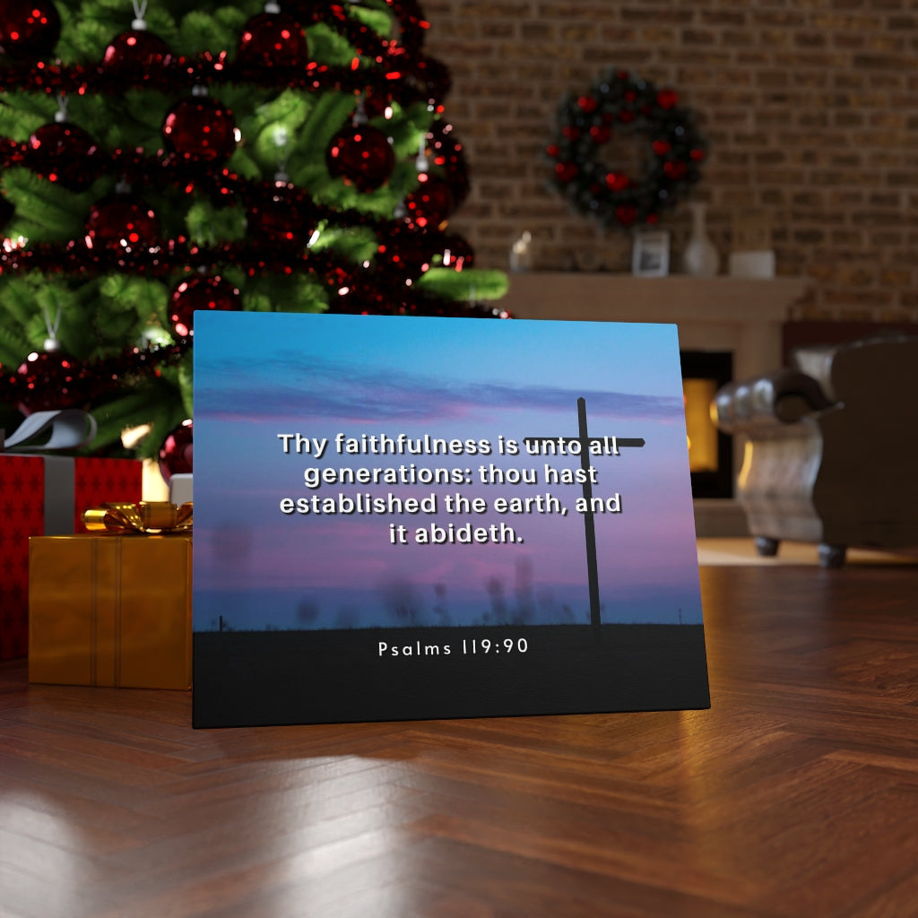 Thy Faithfulness Psalm 119:90 Bible Verse Canvas Christian Wall Art Ready to Hang Unframed-Express Your Love Gifts