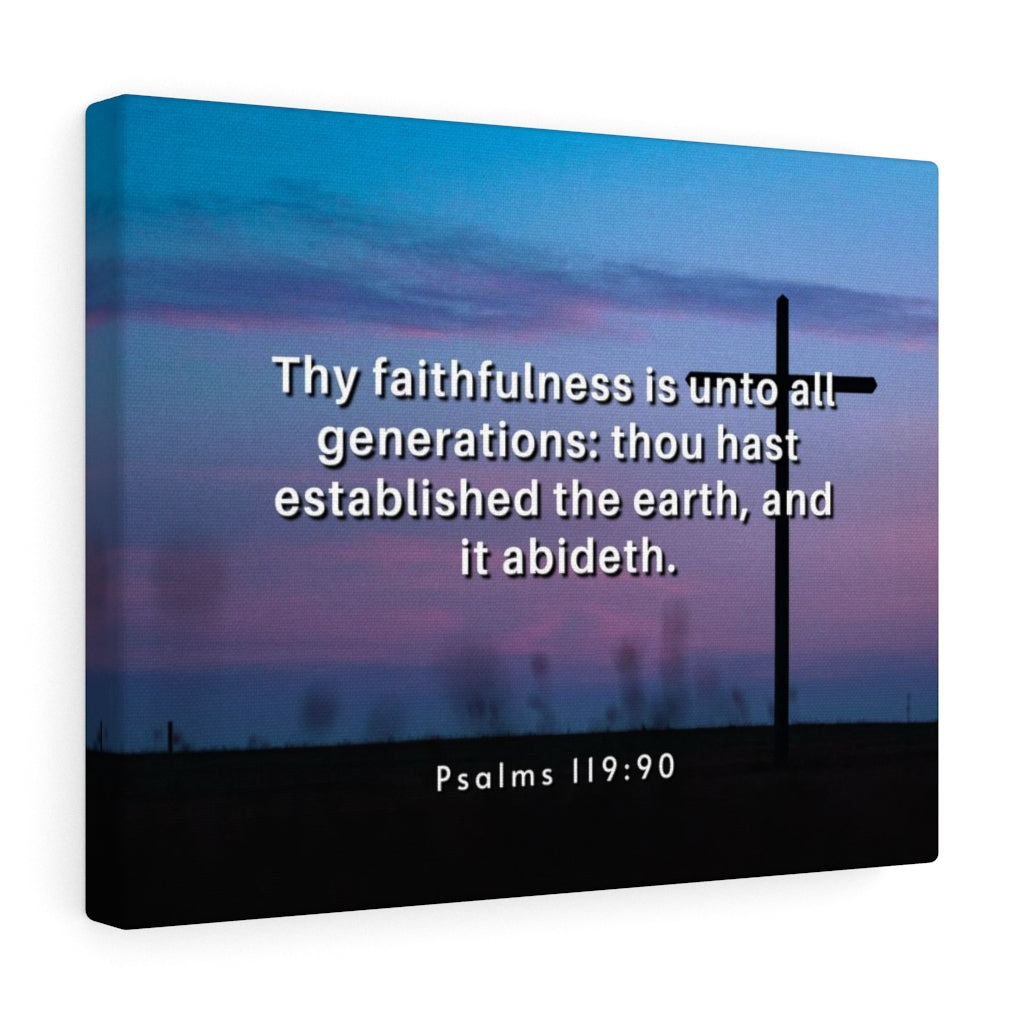Thy Faithfulness Psalm 119:90 Bible Verse Canvas Christian Wall Art Ready to Hang Unframed-Express Your Love Gifts