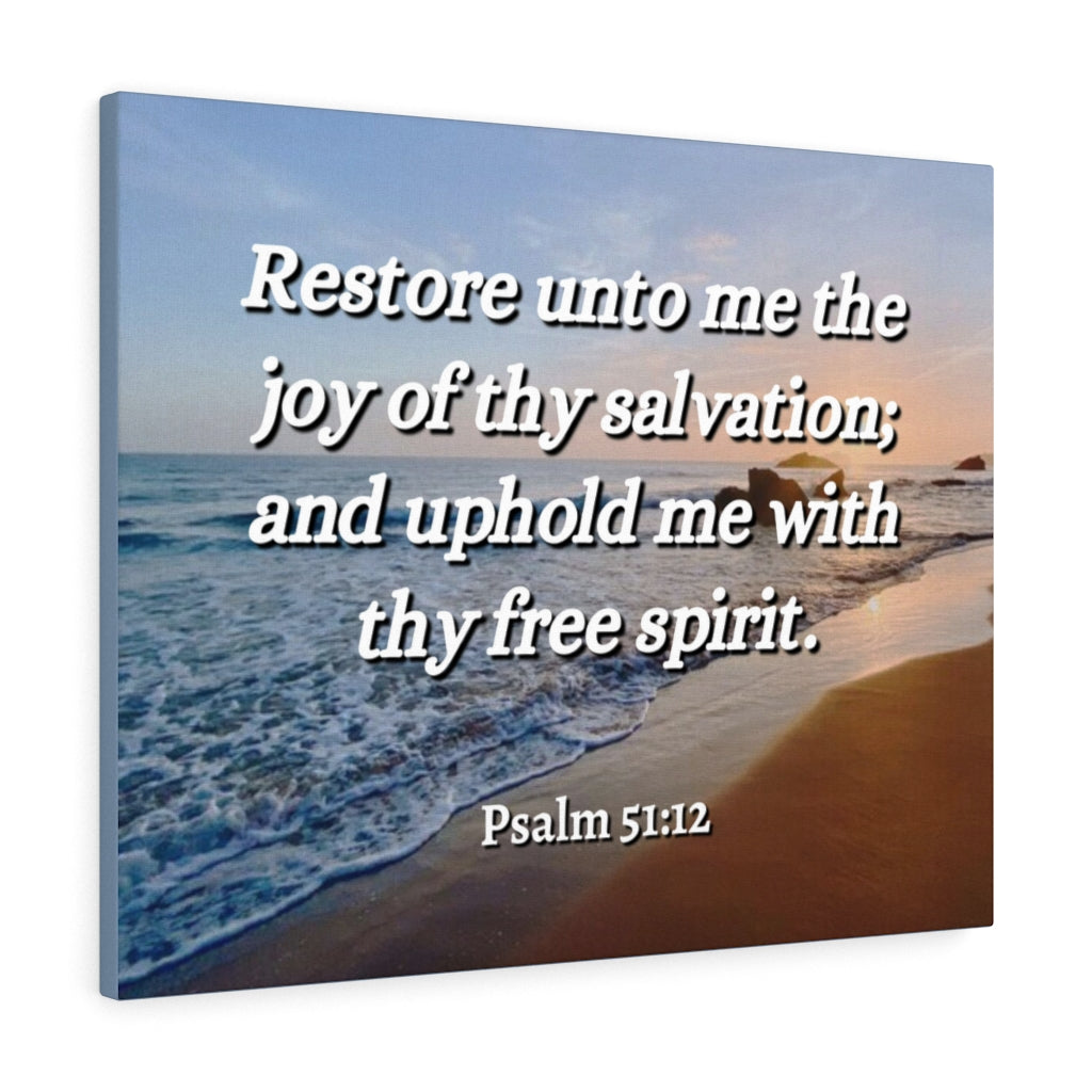 Thy Salvation Psalm 51:12 Bible Verse Canvas Christian Wall Art Ready to Hang Unframed-Express Your Love Gifts