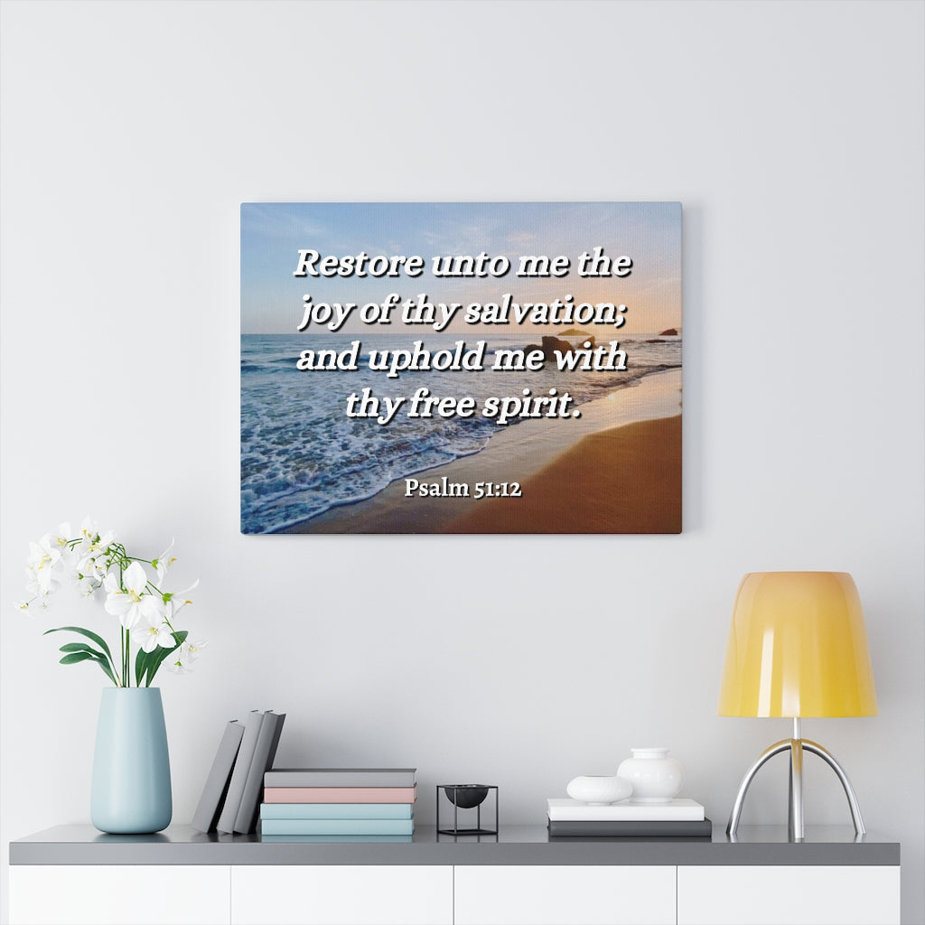 Thy Salvation Psalm 51:12 Bible Verse Canvas Christian Wall Art Ready to Hang Unframed-Express Your Love Gifts