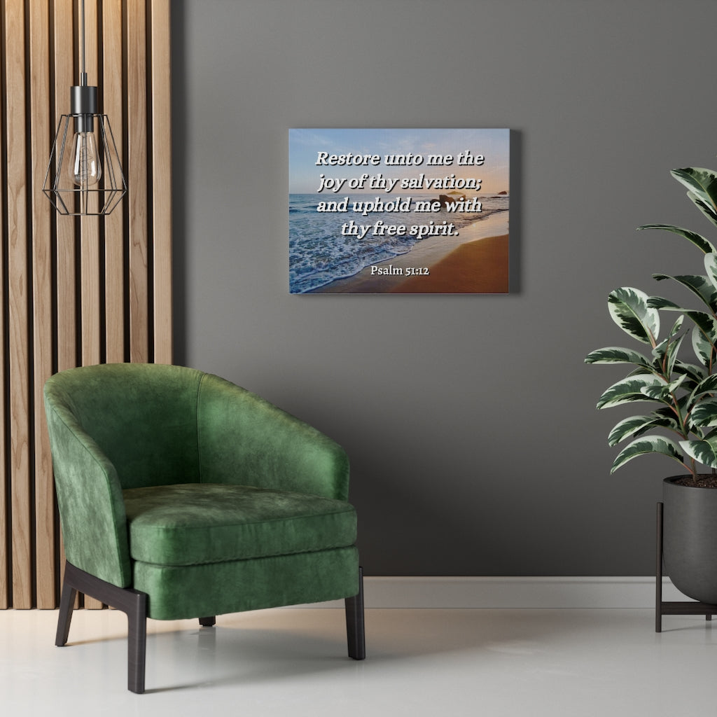Thy Salvation Psalm 51:12 Bible Verse Canvas Christian Wall Art Ready to Hang Unframed-Express Your Love Gifts