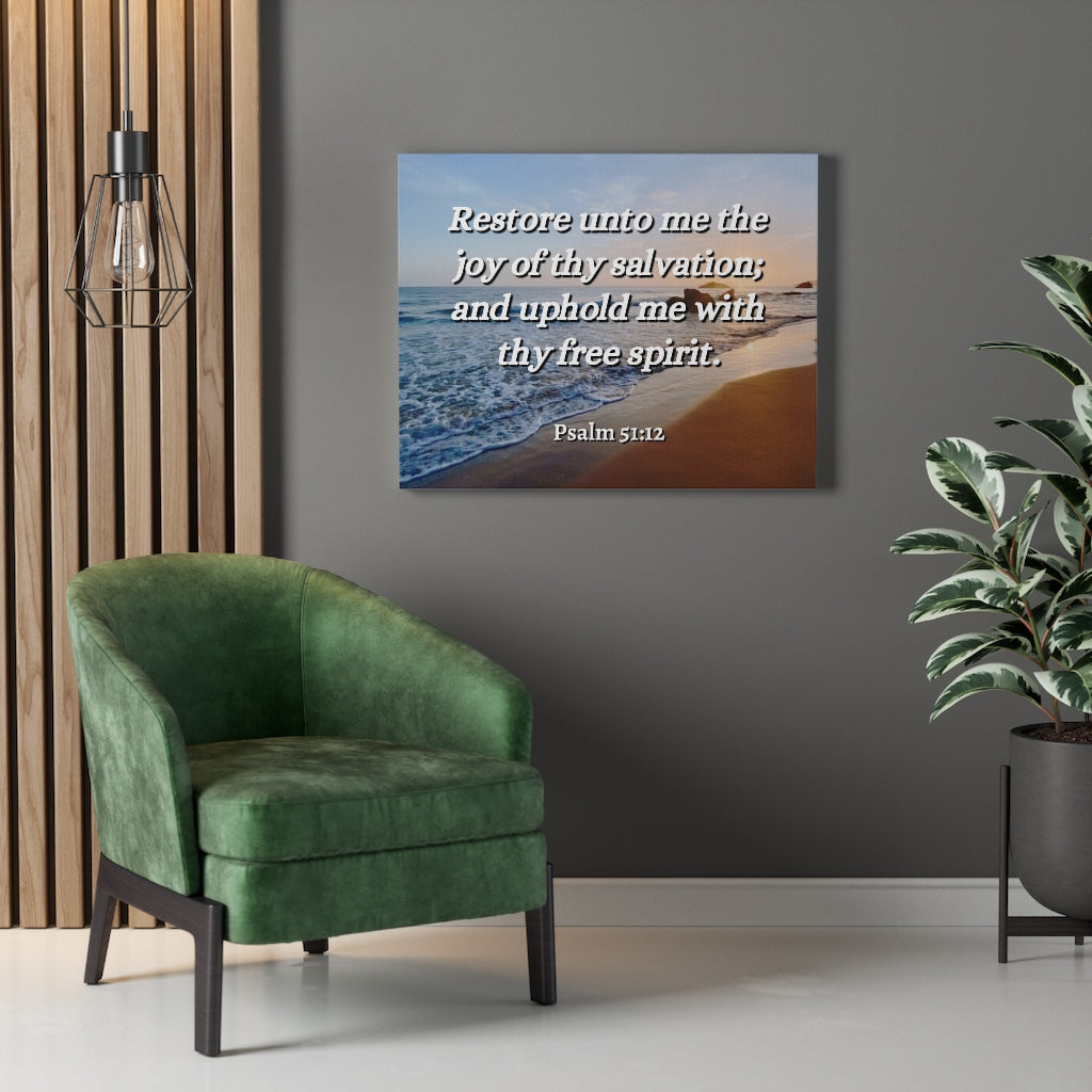 Thy Salvation Psalm 51:12 Bible Verse Canvas Christian Wall Art Ready to Hang Unframed-Express Your Love Gifts