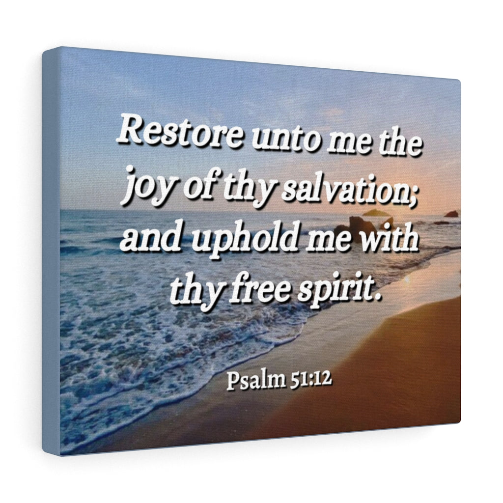 Thy Salvation Psalm 51:12 Bible Verse Canvas Christian Wall Art Ready to Hang Unframed-Express Your Love Gifts