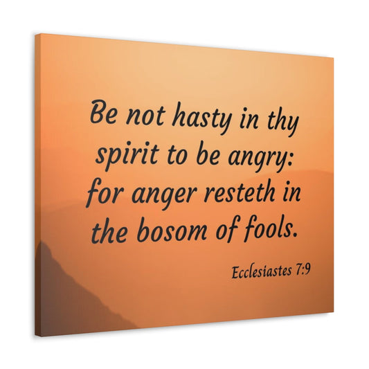 Scripture Walls Thy Spirit Ecclesiastes 7:9 Bible Verse Canvas Christian Wall Art Ready to Hang Unframed-Express Your Love Gifts