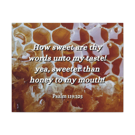 Scripture Walls Thy Words Psalm 119:103 Bible Verse Canvas Christian Wall Art Ready to Hang Unframed-Express Your Love Gifts