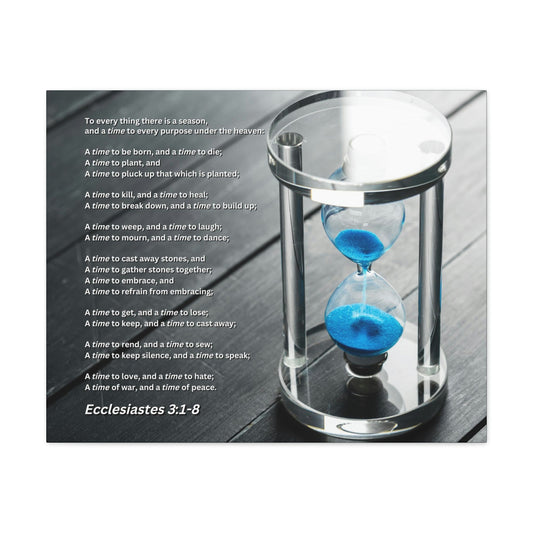 Scripture Walls Time For Everything Hour Glass Ecclesiastes 3:3 Bible Verse Canvas Christian Wall Art Ready to Hang Unframed-Express Your Love Gifts