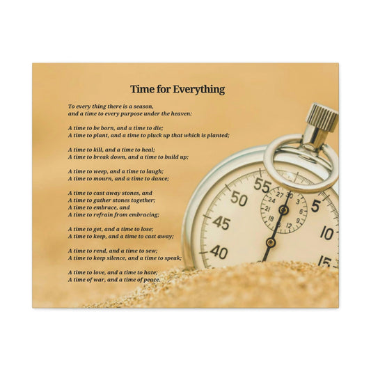 Scripture Walls Time For Everything Watch In The Sand Ecclesiastes 3:4 Bible Verse Canvas Christian Wall Art Ready to Hang Unframed-Express Your Love Gifts