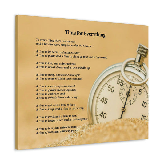 Scripture Walls Time For Everything Watch In The Sand Ecclesiastes 3:4 Bible Verse Canvas Christian Wall Art Ready to Hang Unframed-Express Your Love Gifts