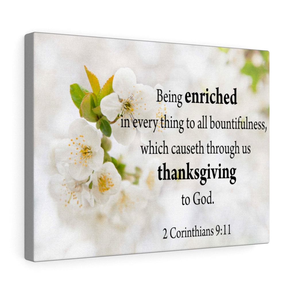 To All Bountifulness 2 Corinthians 9:11 Bible Verse Canvas Christian Wall Art Ready to Hang Unframed-Express Your Love Gifts