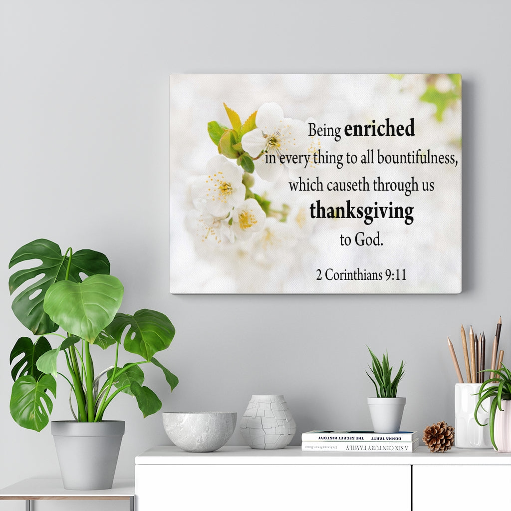Scripture Walls To All Bountifulness 2 Corinthians 9:11 Bible Verse Canvas Christian Wall Art Ready to Hang Unframed-Express Your Love Gifts
