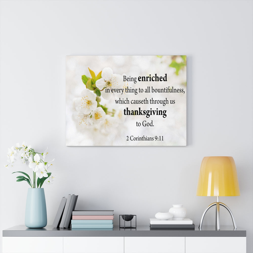 Scripture Walls To All Bountifulness 2 Corinthians 9:11 Bible Verse Canvas Christian Wall Art Ready to Hang Unframed-Express Your Love Gifts