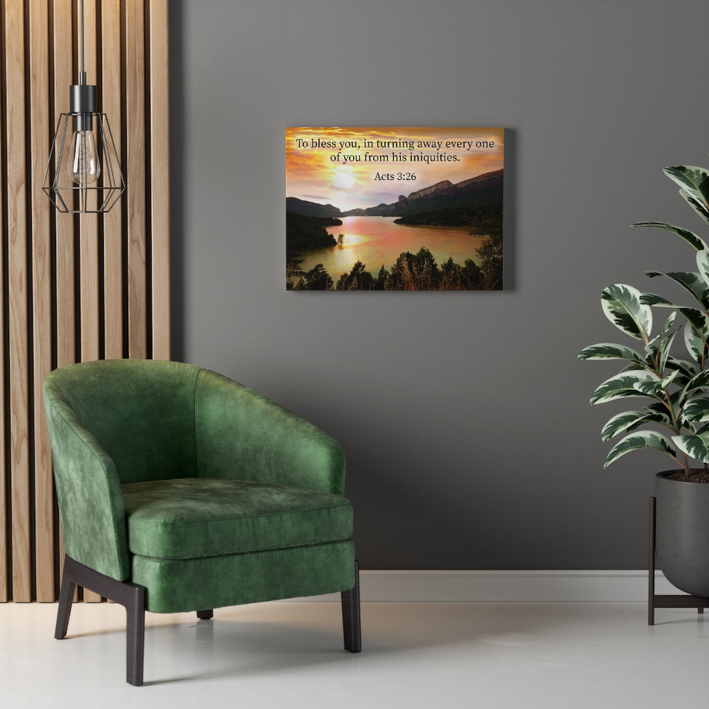 Scripture Walls To Bless You Acts 3:26 Bible Verse Canvas Christian Wall Art Ready to Hang Unframed-Express Your Love Gifts
