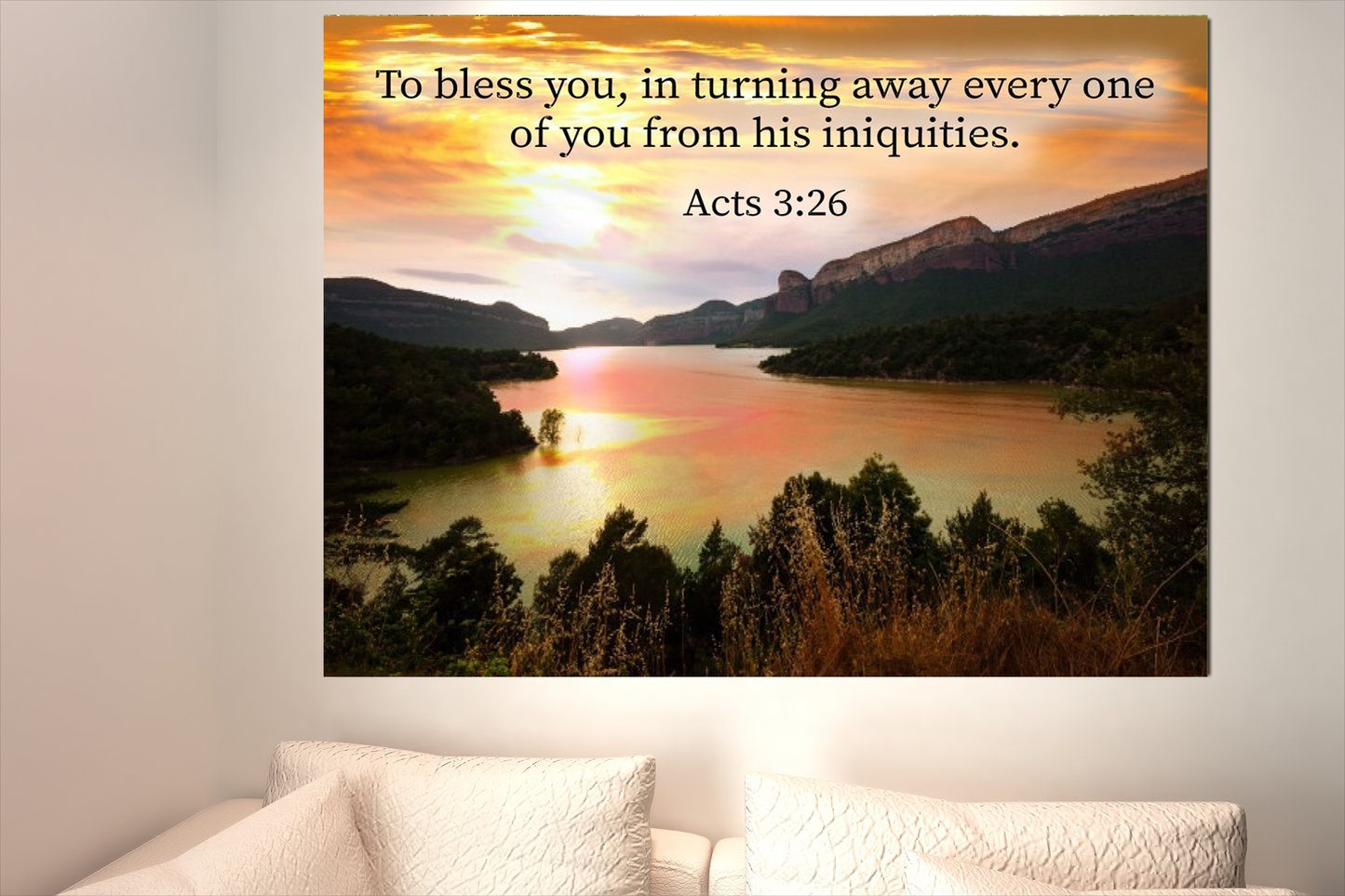 Scripture Walls To Bless You Acts 3:26 Bible Verse Canvas Christian Wall Art Ready to Hang Unframed-Express Your Love Gifts