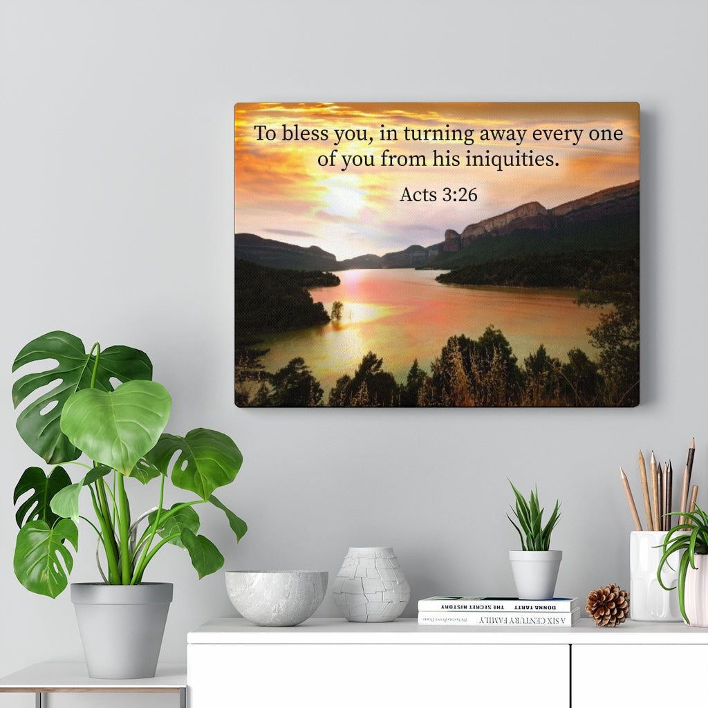 Scripture Walls To Bless You Acts 3:26 Bible Verse Canvas Christian Wall Art Ready to Hang Unframed-Express Your Love Gifts