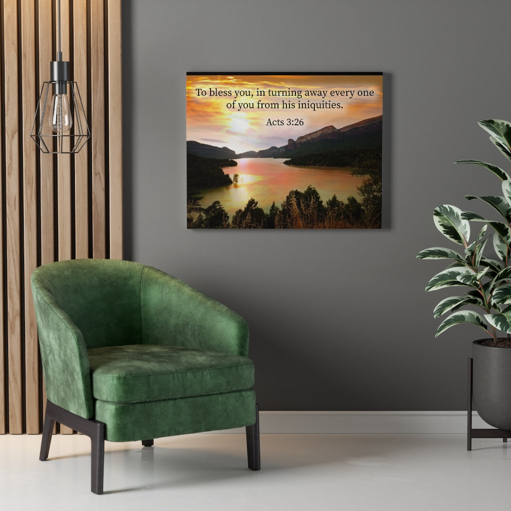 Scripture Walls To Bless You Acts 3:26 Bible Verse Canvas Christian Wall Art Ready to Hang Unframed-Express Your Love Gifts