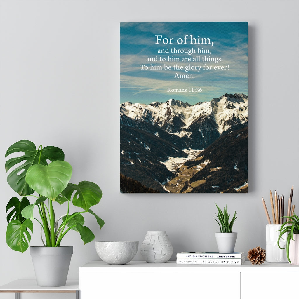Scripture Walls To Him Be the Glory Romans 11:36 Wall Art Christian Home Decor Unframed-Express Your Love Gifts