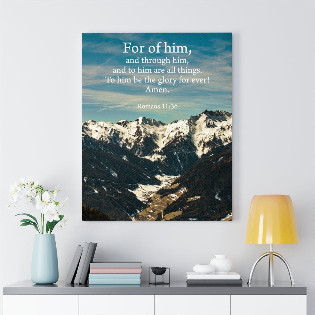 Scripture Walls To Him Be the Glory Romans 11:36 Wall Art Christian Home Decor Unframed-Express Your Love Gifts