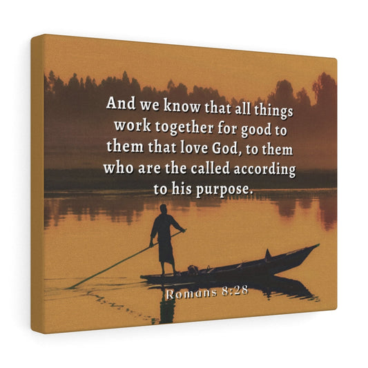 To His Purpose Romans 8:28 Bible Verse Canvas Christian Wall Art Ready to Hang Unframed-Express Your Love Gifts