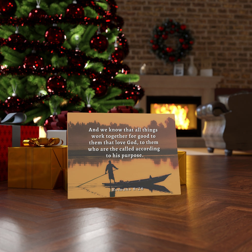 To His Purpose Romans 8:28 Bible Verse Canvas Christian Wall Art Ready to Hang Unframed-Express Your Love Gifts