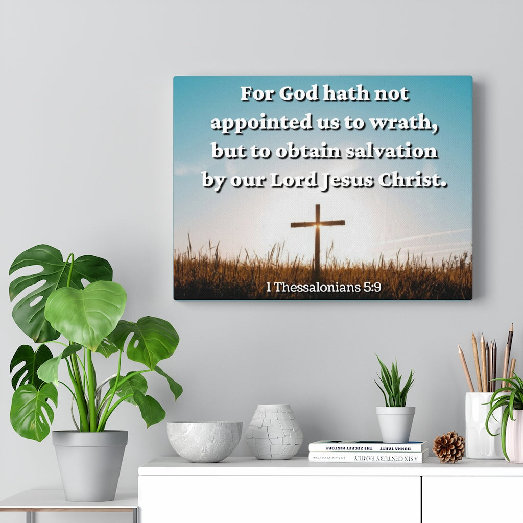 To Obtain Salvation 1 Thessalonians 5:9 Bible Verse Canvas Christian Wall Art Ready to Hang Unframed-Express Your Love Gifts