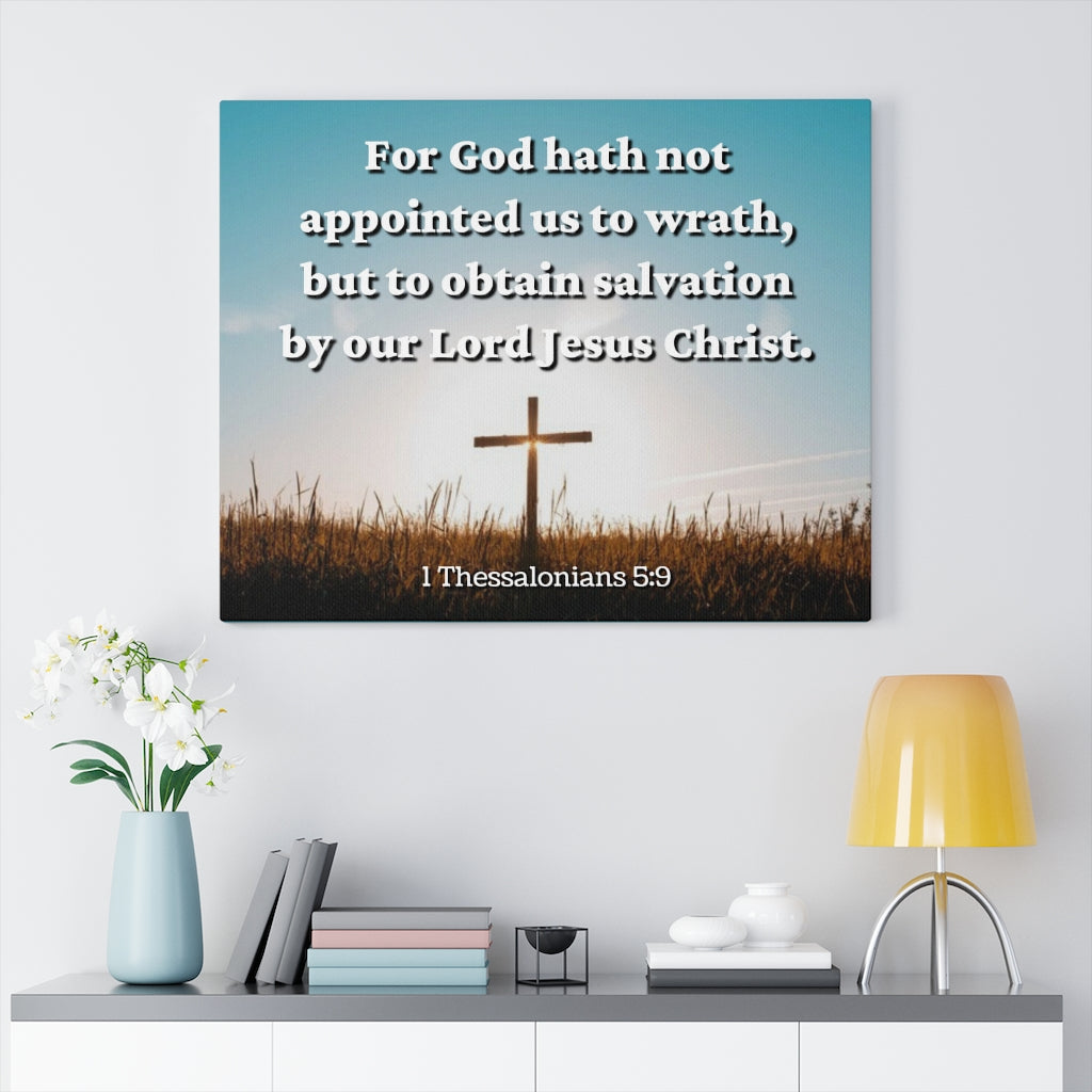 To Obtain Salvation 1 Thessalonians 5:9 Bible Verse Canvas Christian Wall Art Ready to Hang Unframed-Express Your Love Gifts