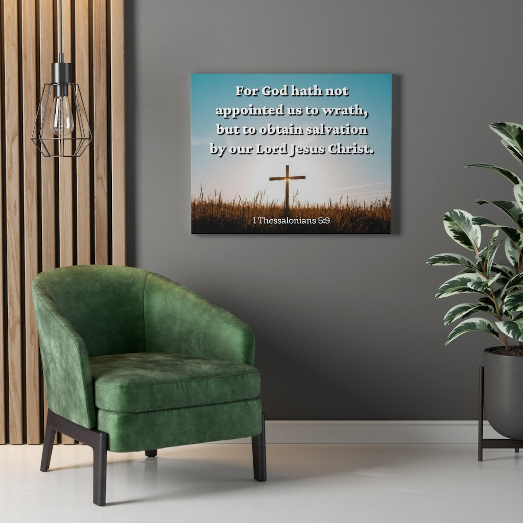 To Obtain Salvation 1 Thessalonians 5:9 Bible Verse Canvas Christian Wall Art Ready to Hang Unframed-Express Your Love Gifts