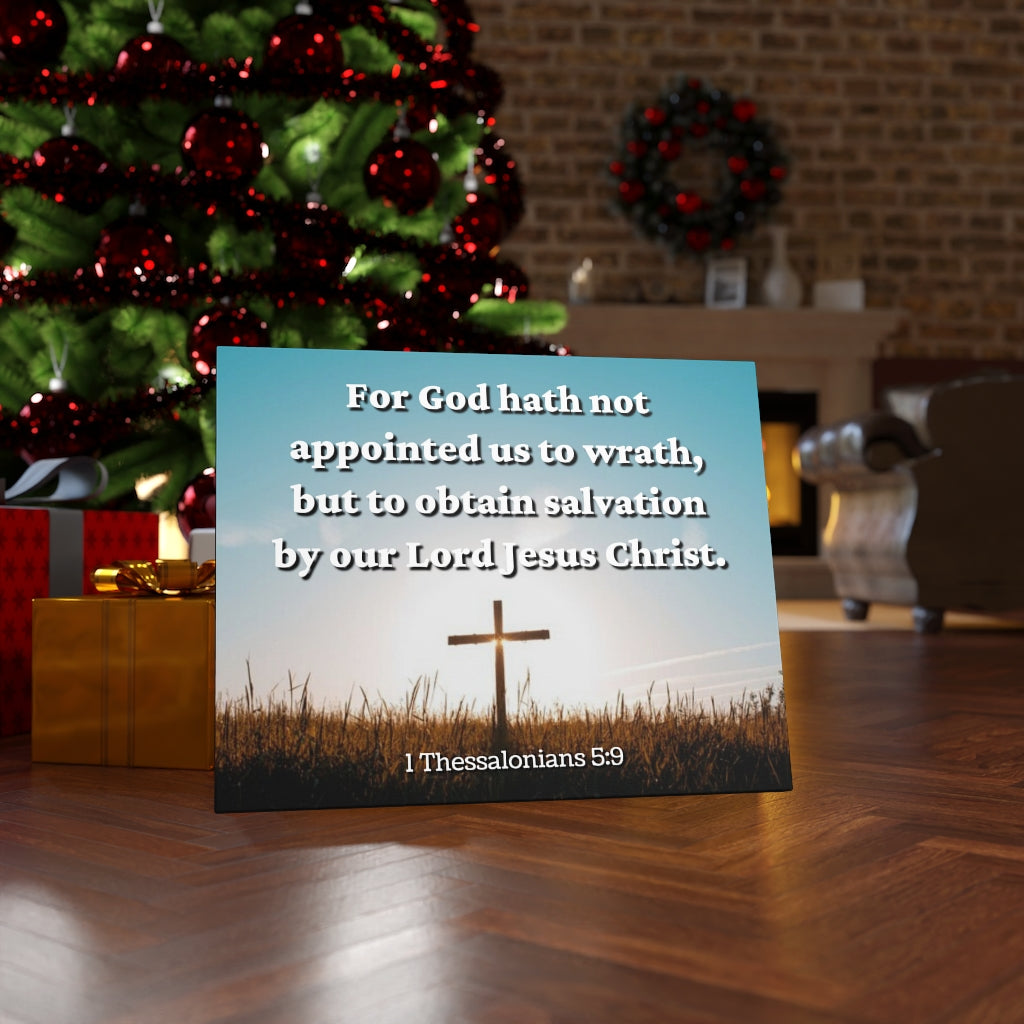 To Obtain Salvation 1 Thessalonians 5:9 Bible Verse Canvas Christian Wall Art Ready to Hang Unframed-Express Your Love Gifts
