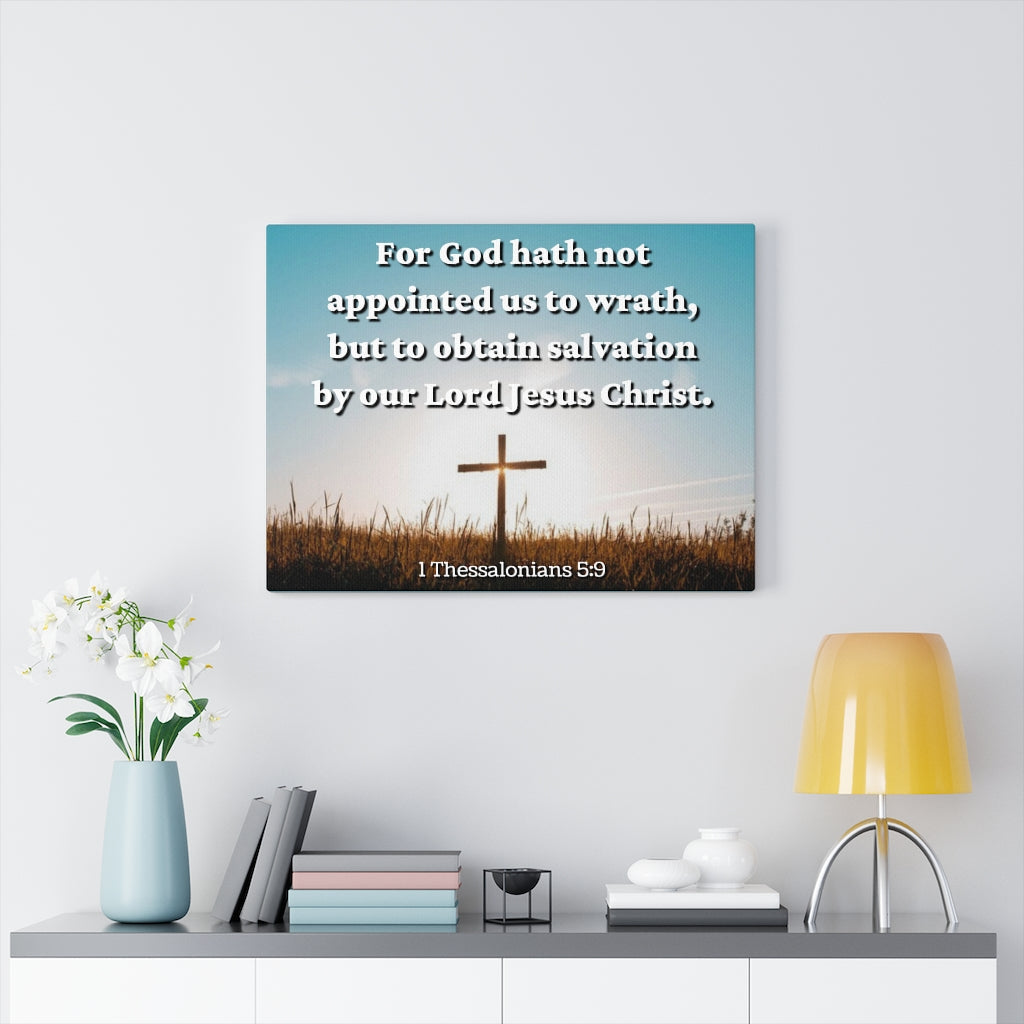 To Obtain Salvation 1 Thessalonians 5:9 Bible Verse Canvas Christian Wall Art Ready to Hang Unframed-Express Your Love Gifts