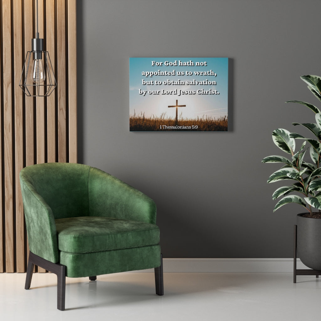 To Obtain Salvation 1 Thessalonians 5:9 Bible Verse Canvas Christian Wall Art Ready to Hang Unframed-Express Your Love Gifts
