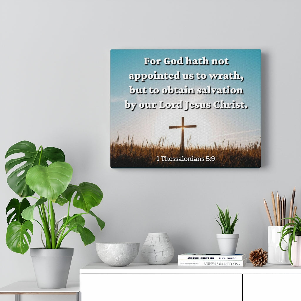 To Obtain Salvation 1 Thessalonians 5:9 Bible Verse Canvas Christian Wall Art Ready to Hang Unframed-Express Your Love Gifts