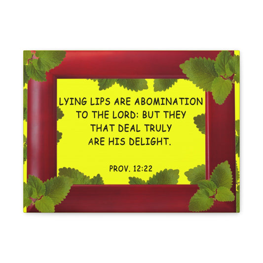 Scripture Walls To The Lord Proverbs 12:22 Bible Verse Canvas Christian Wall Art Bible Verse Print Ready To Hang Unframed-Express Your Love Gifts