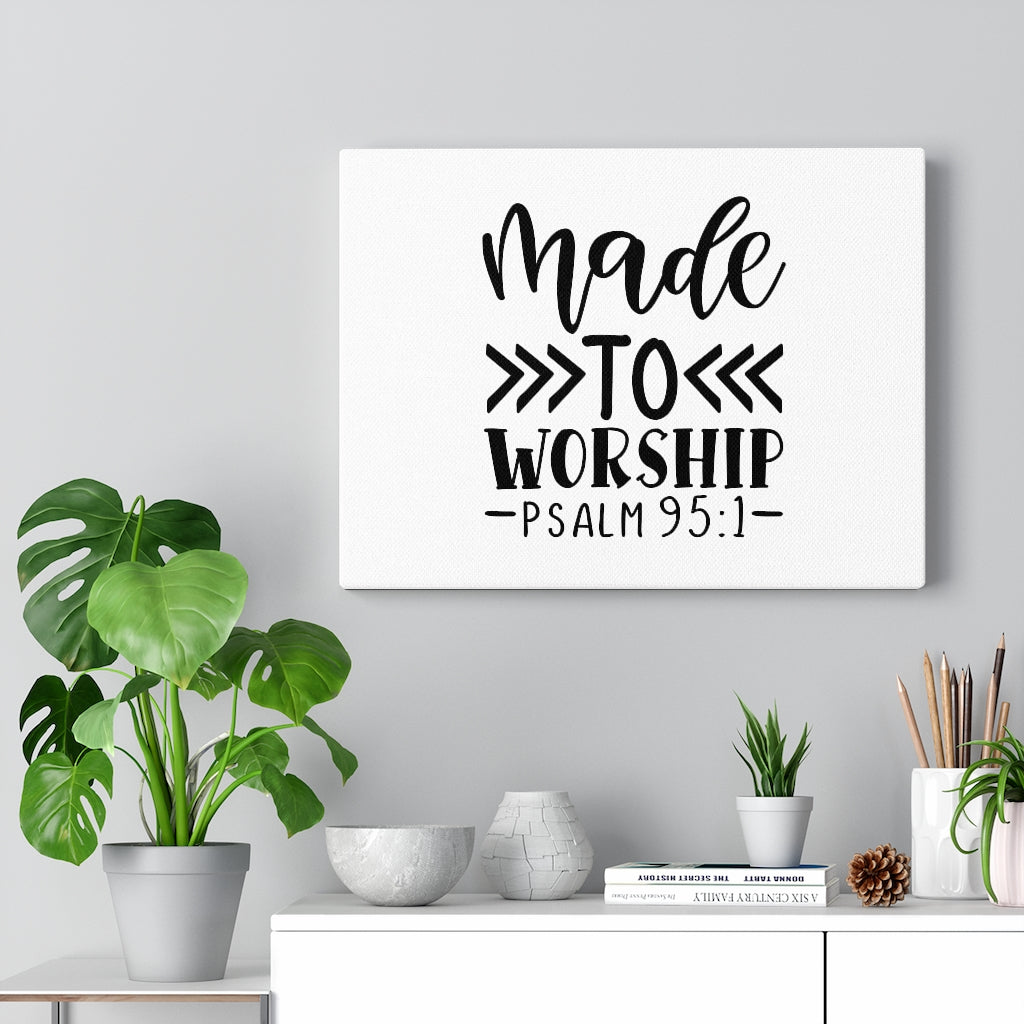 To Worship Psalm 95:1 Bible Verse Canvas Christian Wall Art Ready to Hang Unframed-Express Your Love Gifts