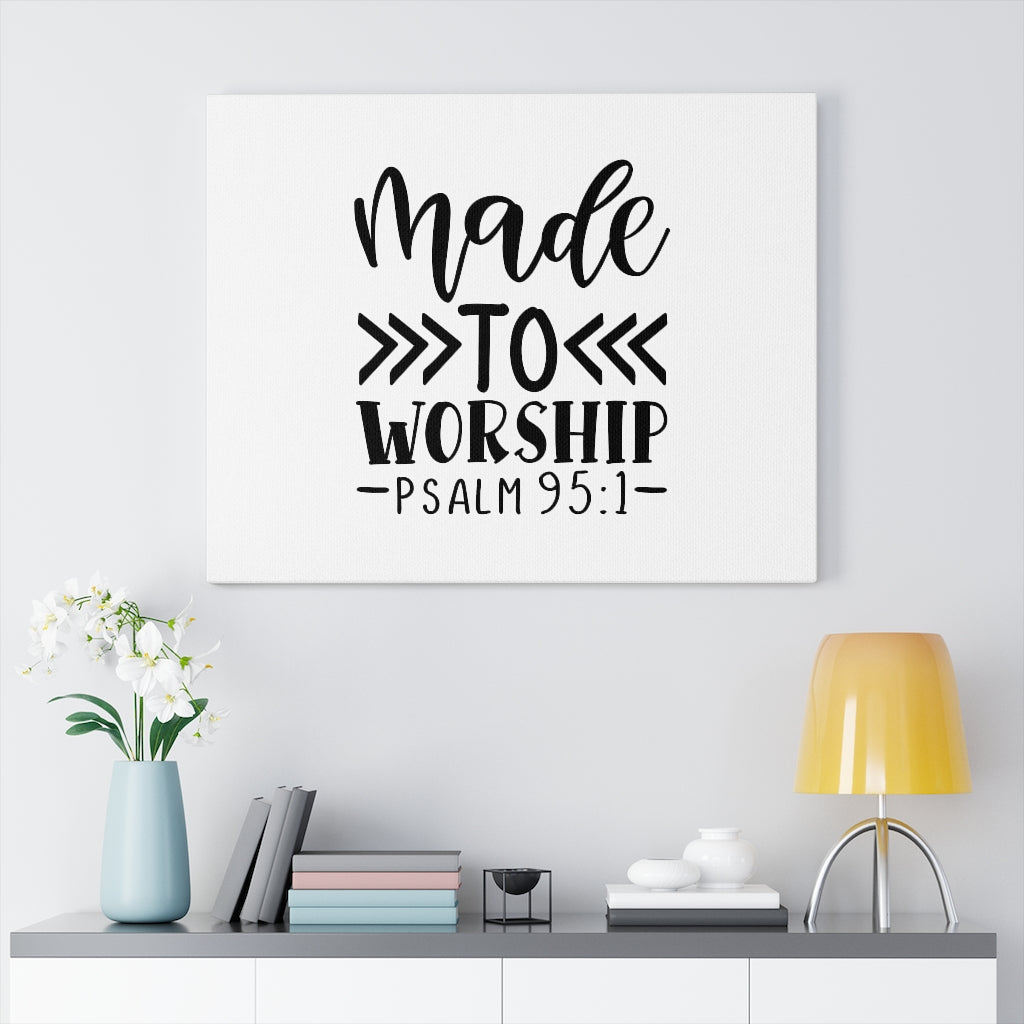To Worship Psalm 95:1 Bible Verse Canvas Christian Wall Art Ready to Hang Unframed-Express Your Love Gifts