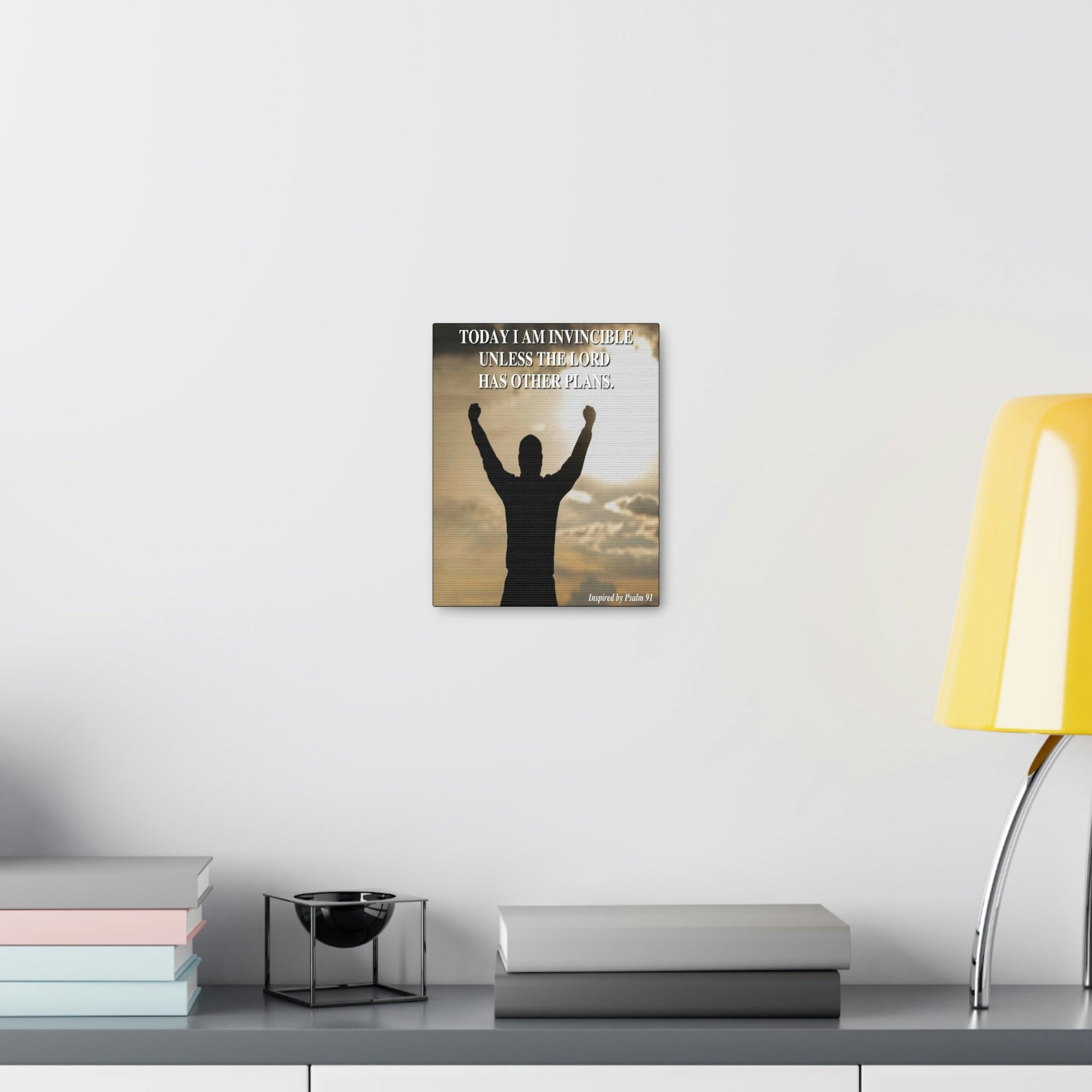 Scripture Walls Today I Am Invincible Canvas Psalm 91 Bible Verse Canvas Christian Wall Art Ready to Hang Unframed-Express Your Love Gifts