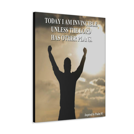Scripture Walls Today I Am Invincible Canvas Psalm 91 Bible Verse Canvas Christian Wall Art Ready to Hang Unframed-Express Your Love Gifts