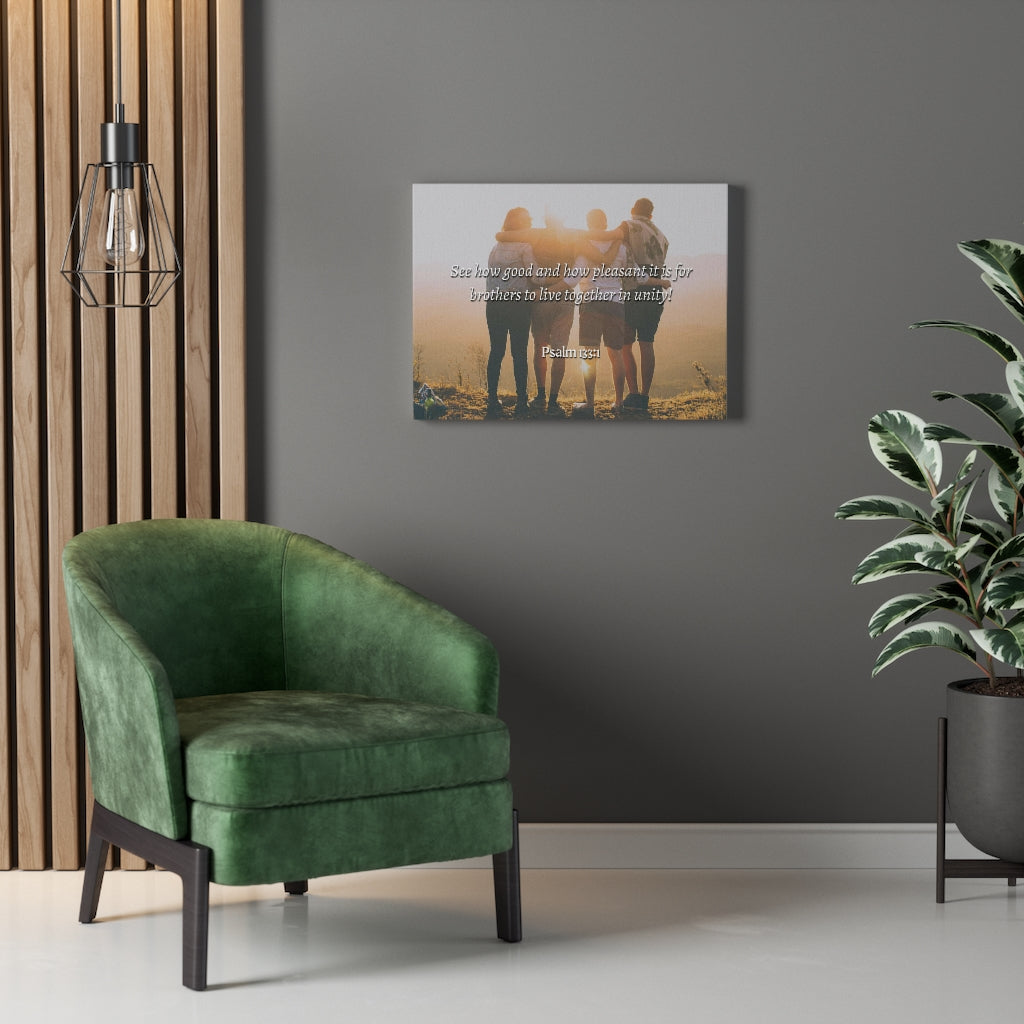 Together In Unity Psalms 133:1 Bible Verse Canvas Christian Wall Art Ready to Hang Unframed-Express Your Love Gifts
